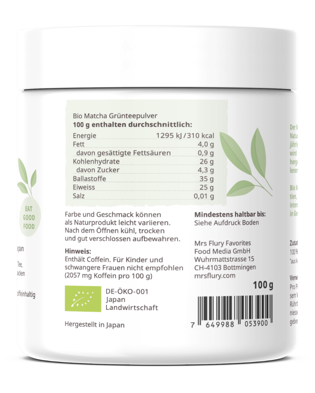 Bio Matcha Pulver aus Japan 100g