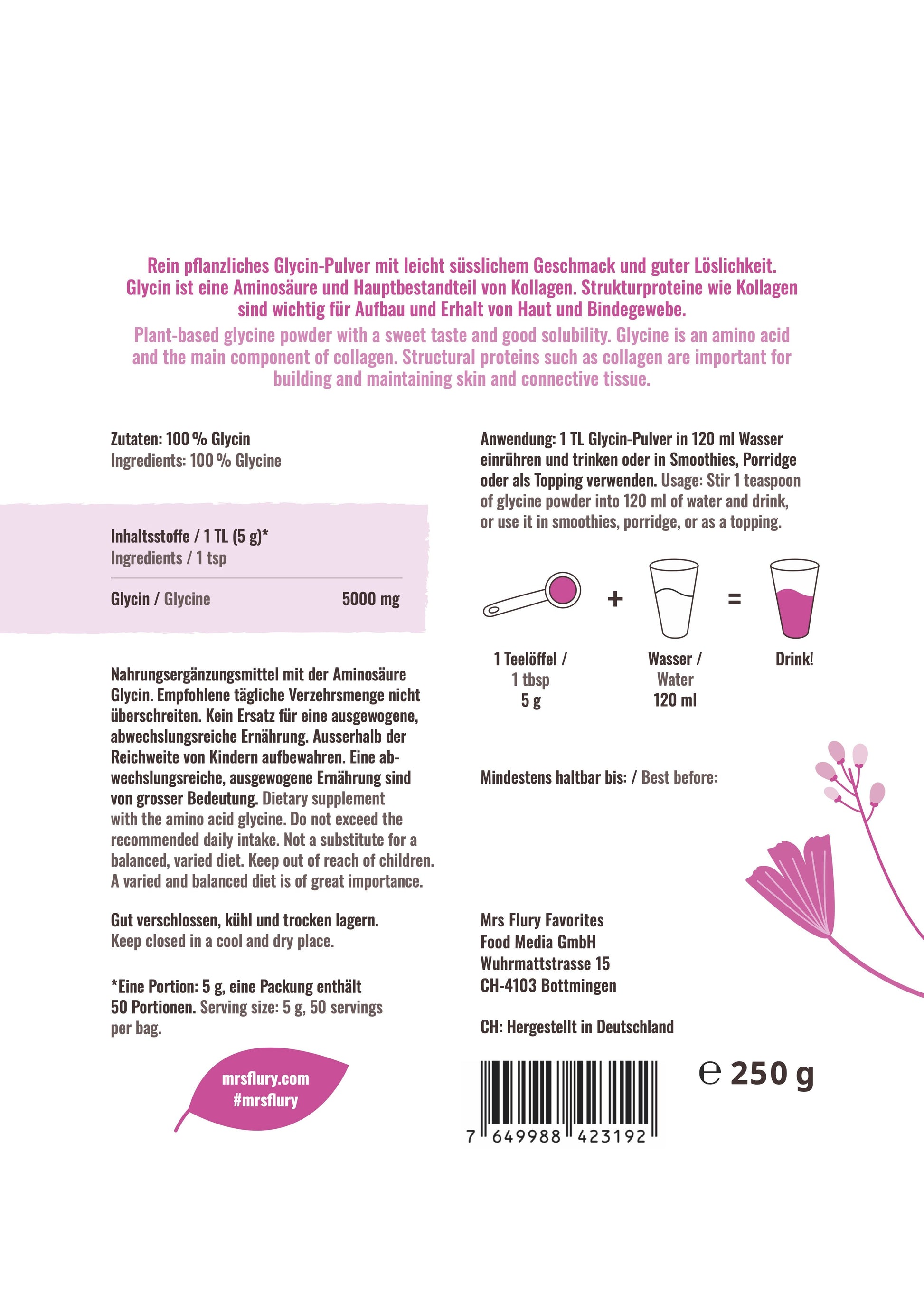 Glycin Pulver 250g